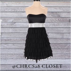 Ruby Rox Black strapless  neckline short dress